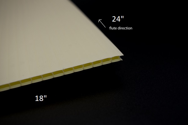 4mm 18x24IN IVORY CORRUGATED POLYPRO - Fluted Polypro (Cor-X)